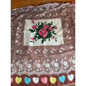 Conversation Heart Silk Scarf Granny Lace Print